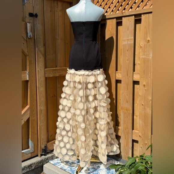 🆕 BRONX & BANCO 🧿 NWOT Harper Strapless Beige and Black Gown, Sz XS US 2 - Picture 8 of 15